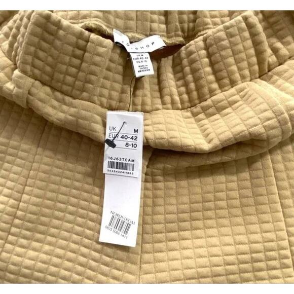 Topshop Women's Bubble Quilted Jogger Pants Size 8-10 US Camel Tan NWT Pockets - Picture 6 of 7